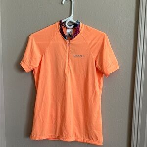 NWT Craft Pulse Jersey Orange Shirt water sports cycling rashguard w zip pocket